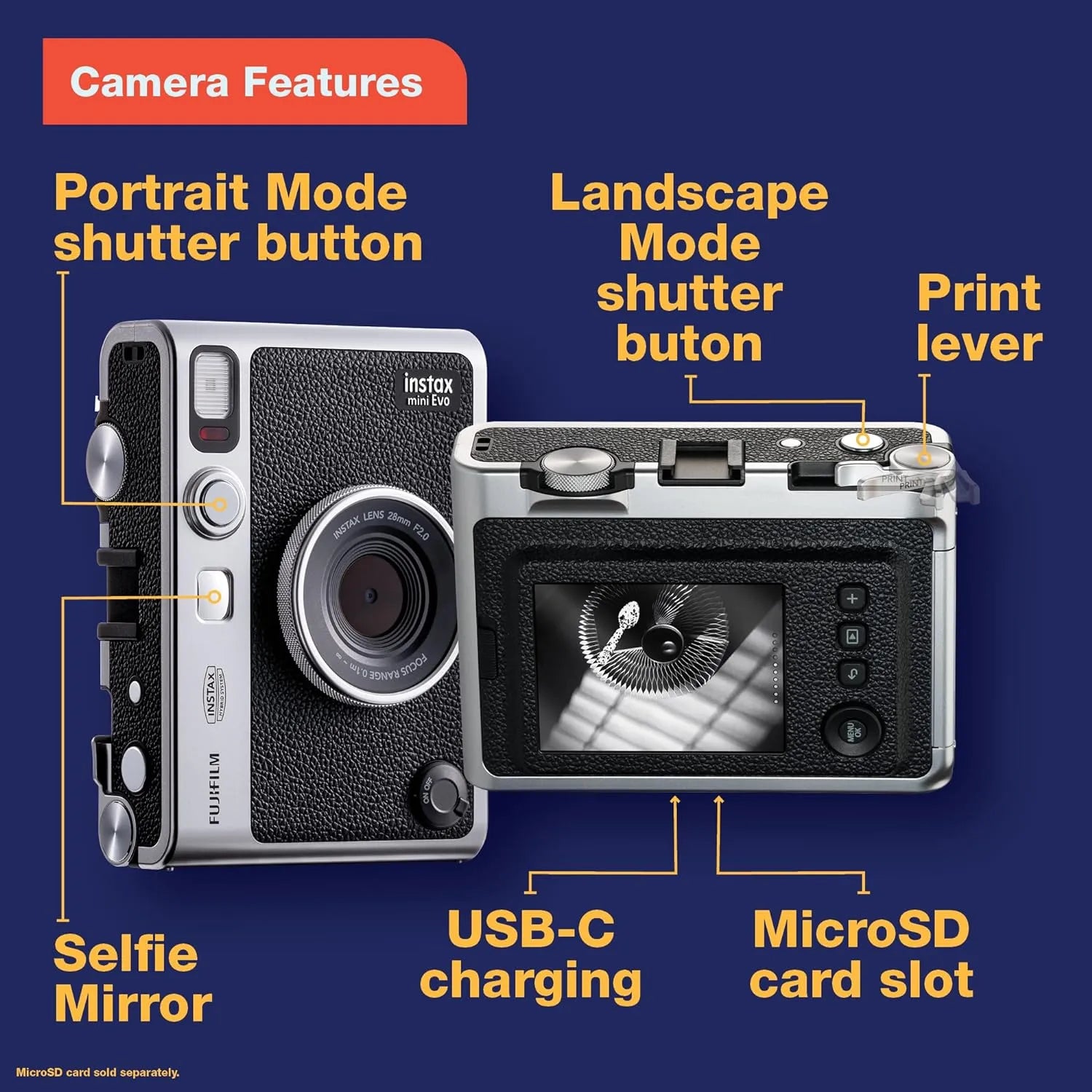 FUJIFILM INSTAX MINI EVO Hybrid Instant Camera