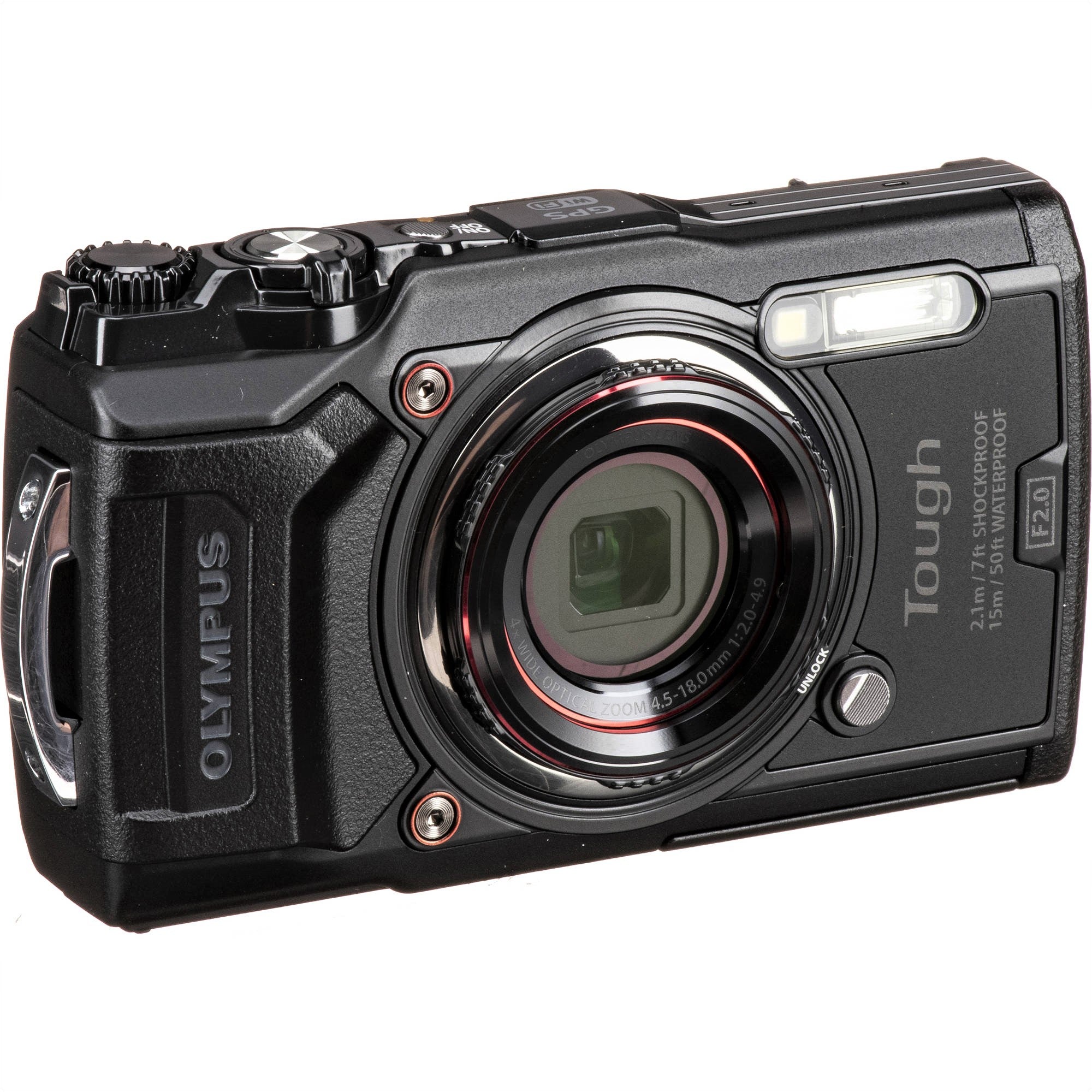 Olympus Tough TG-6 Compact Digital Camera (Black & Red)