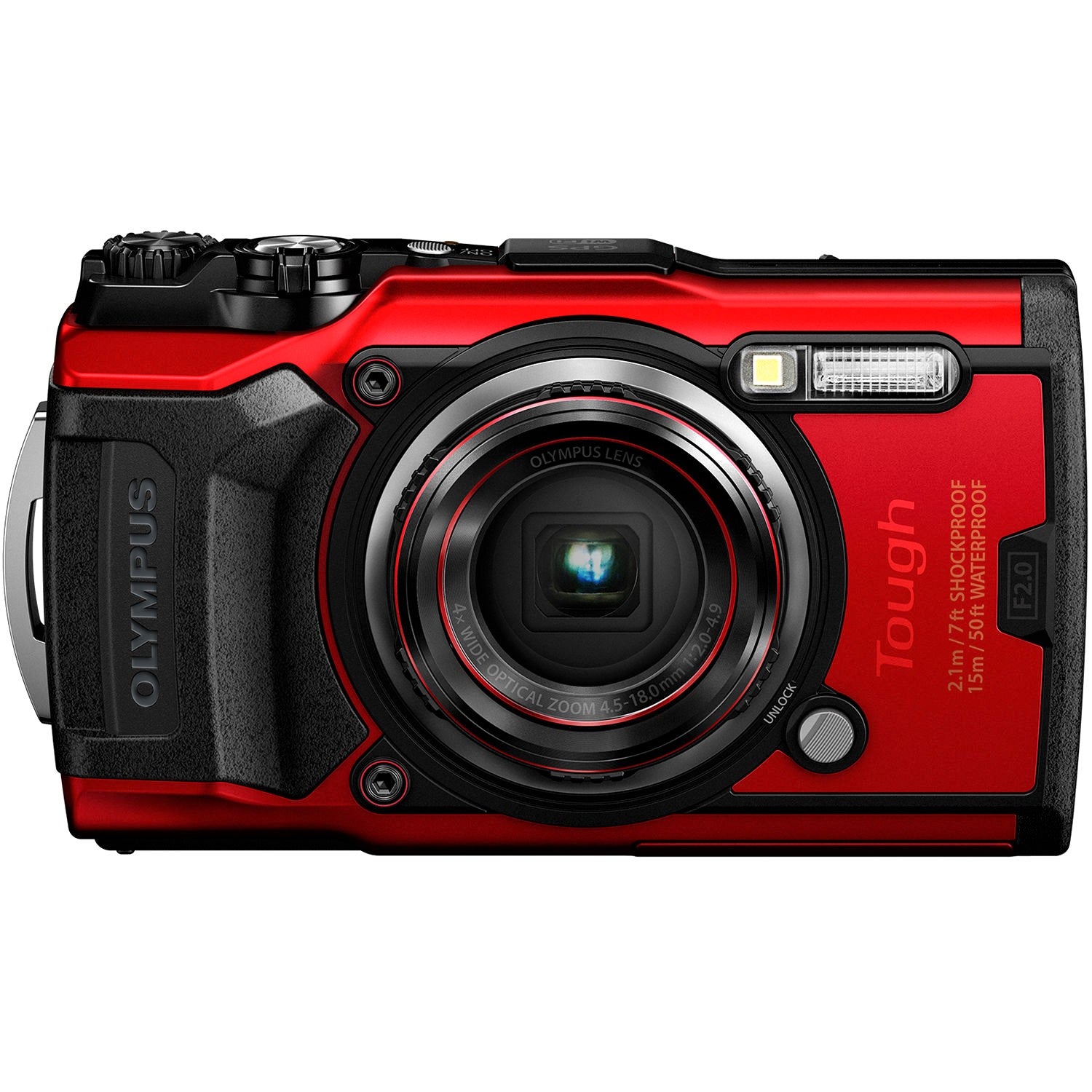 Olympus Tough TG-6 Compact Digital Camera (Black & Red)