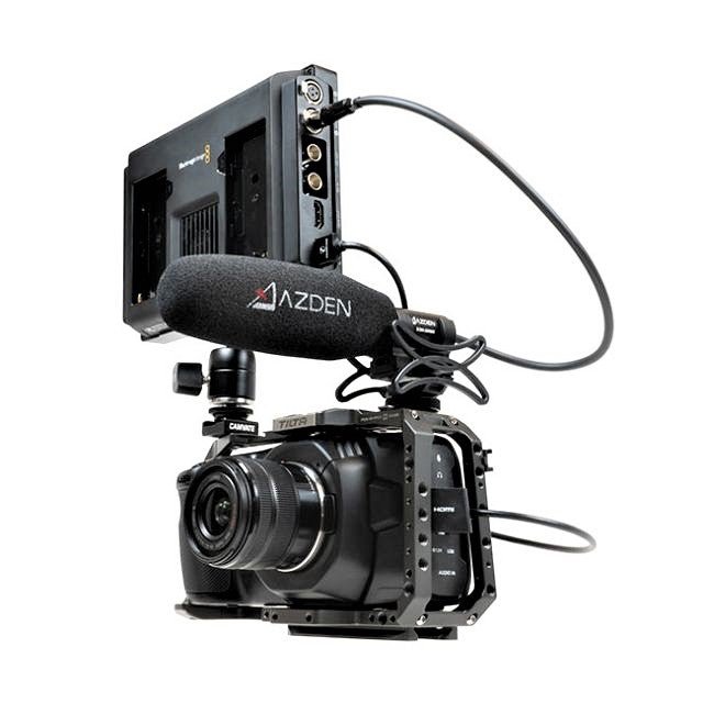 Blackmagic Design Video Assist 7'' 12G HDR & Azden Professional Compact  Cine Mic with Mini-XLR Output Bundle