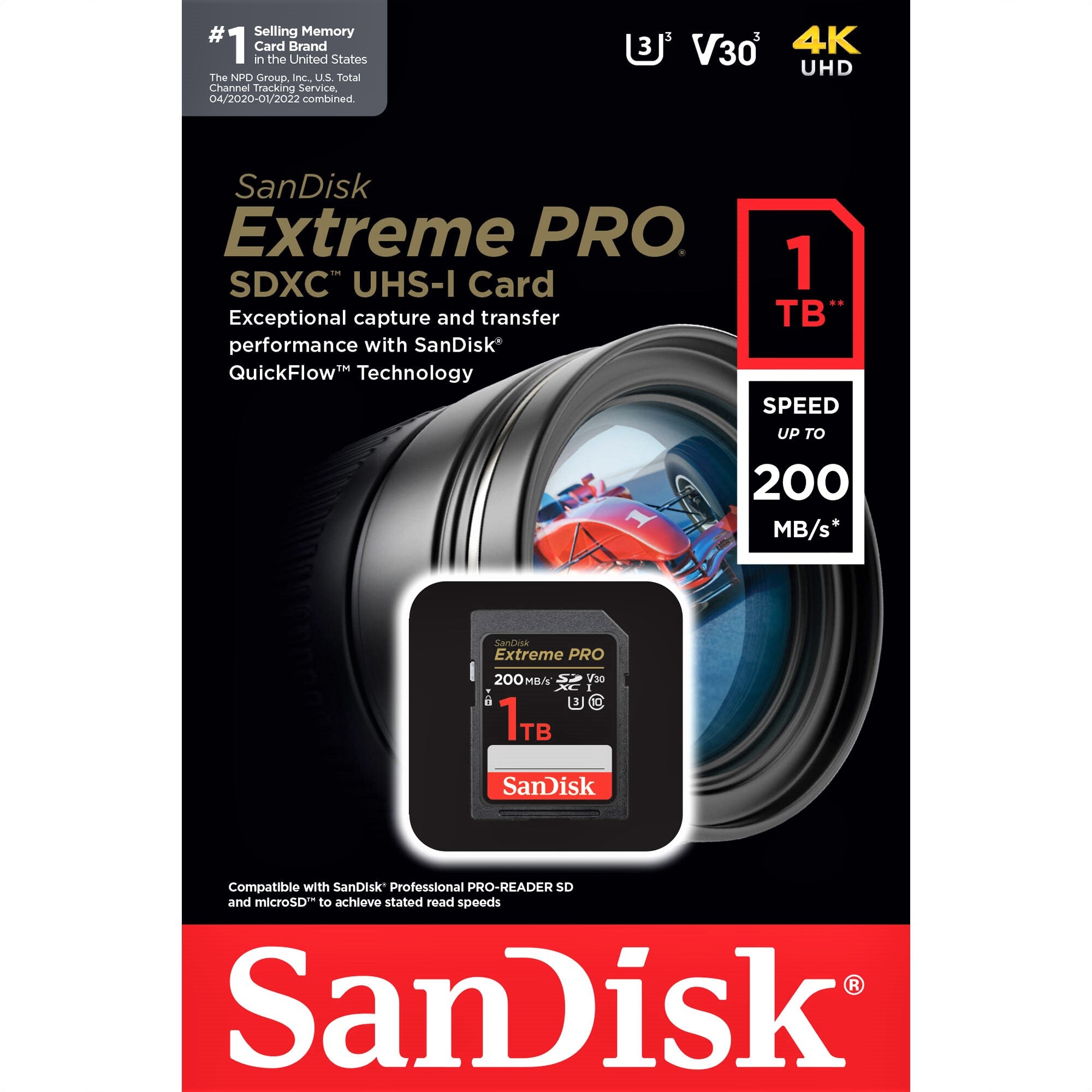 SanDisk 32/64/128/256/512GB/1TB Extreme PRO UHS-I SDHC Memory Card